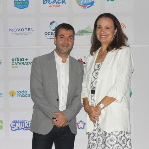 Pablo Morbis, presidente do Conselho do SINDEPAT, e Carolina Negri, presidente executiva da associação